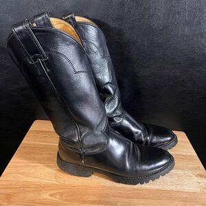 Justin Black Round Toe Boots‎ Size 6 1/2 D